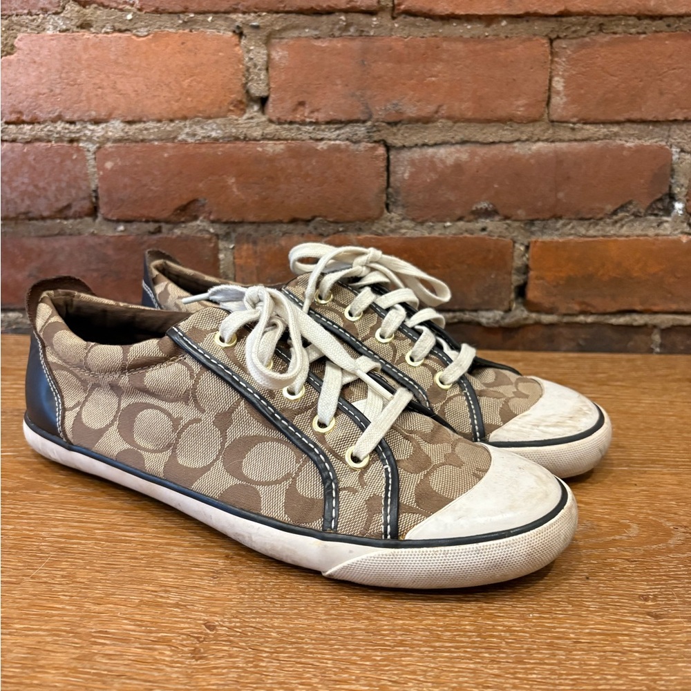 COACH Brown and Cream Sneakers